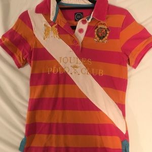 Joules Polo Shirt - Orange & Pink